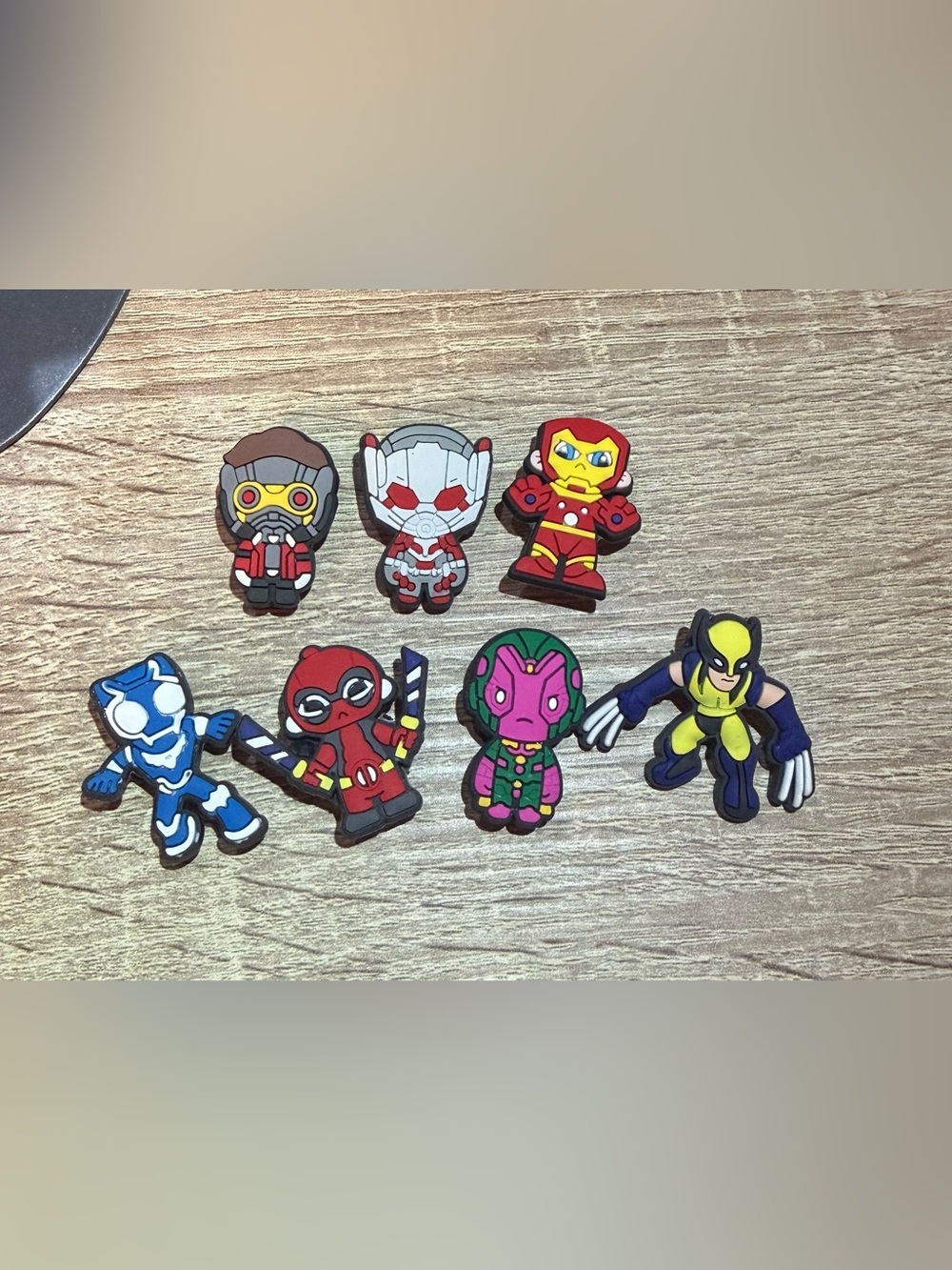 CROCS Superhero Rubber Shoe Charms in Red, Yellow, Blue, Pink, Green, Gray
